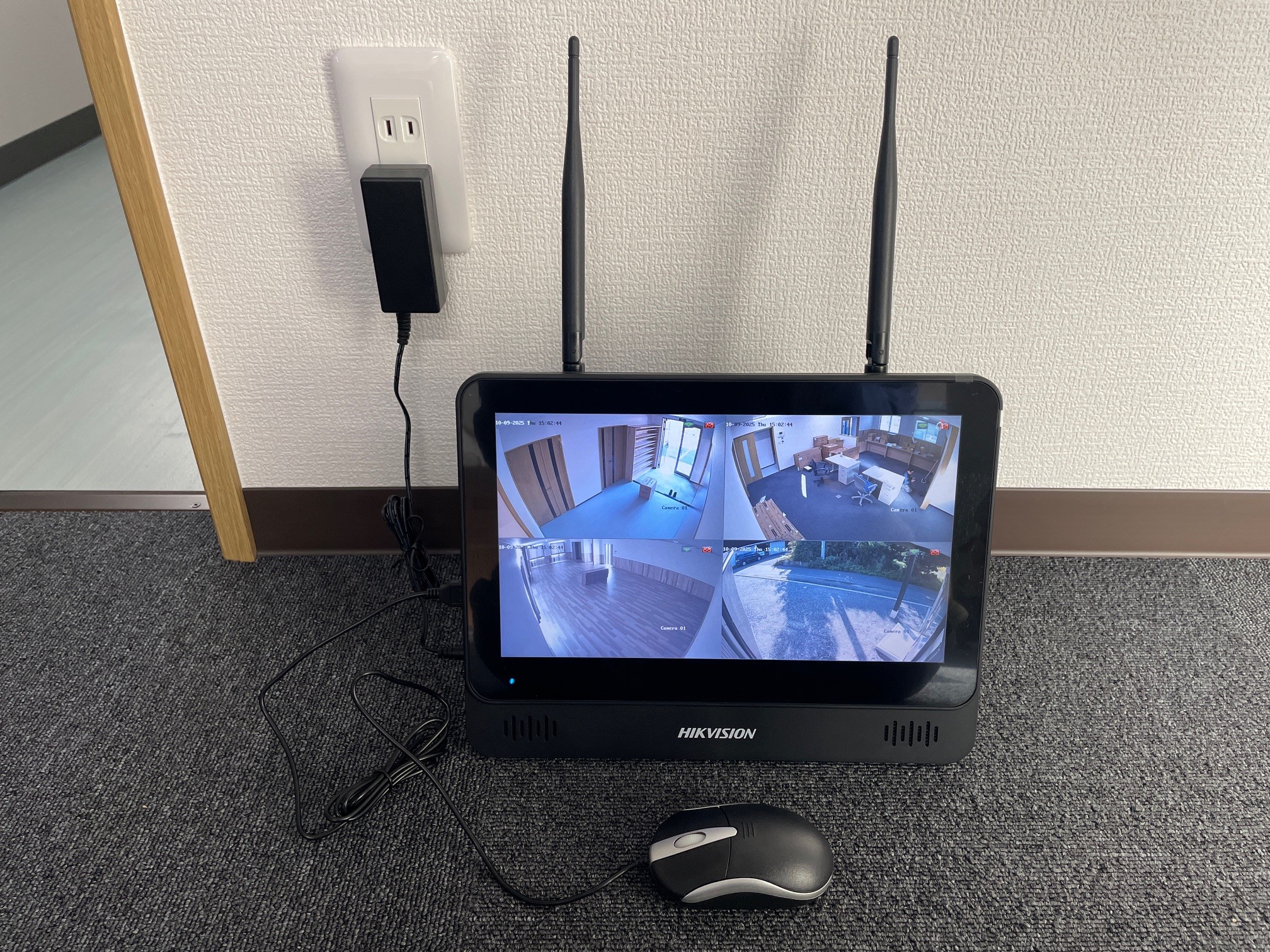 某新築事務所（朝倉市）自主機械警備システム、防犯カメラ工事