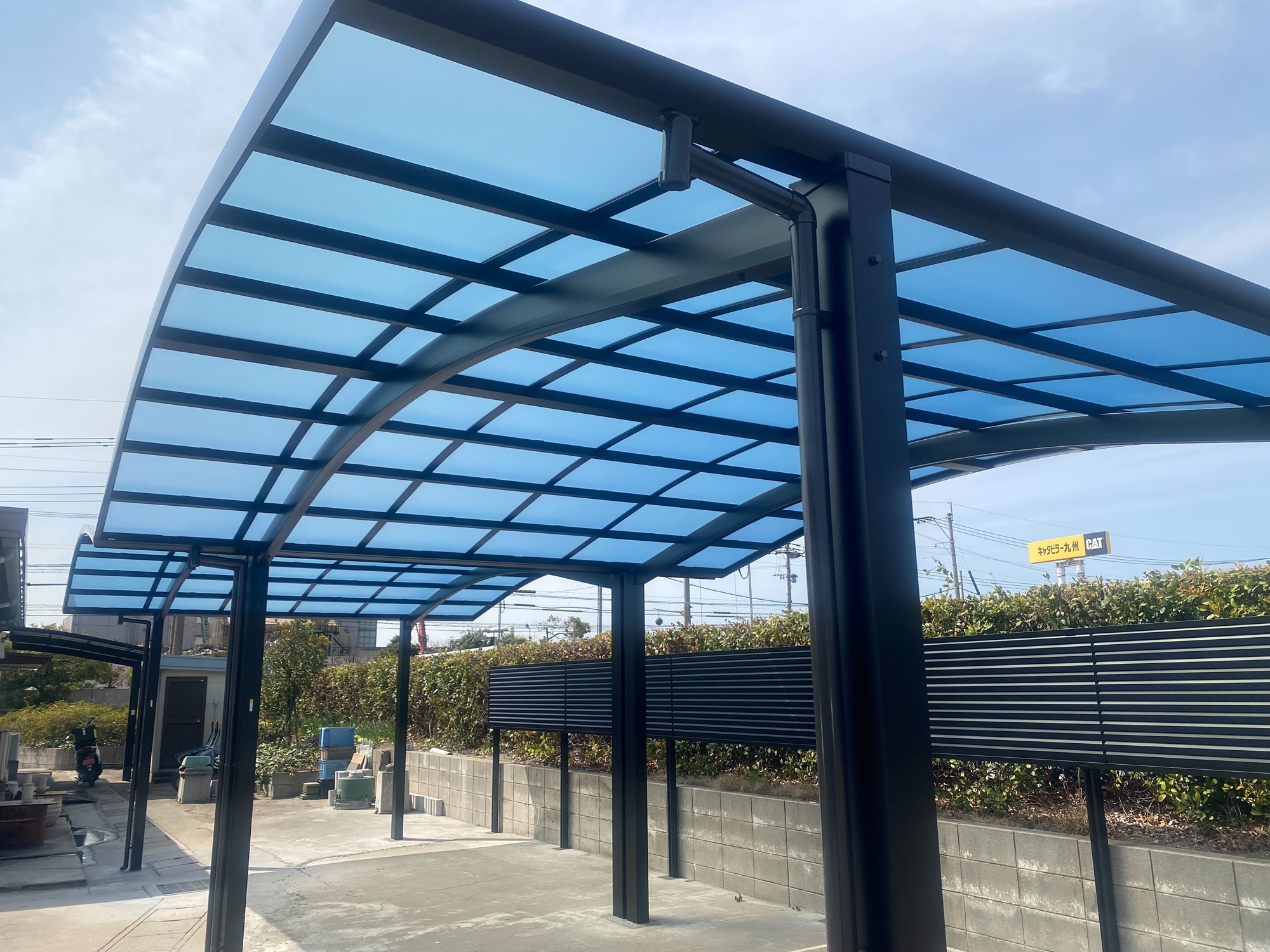 小倉北区西港町 某工場 様カーポート及びフェンス設置の工事